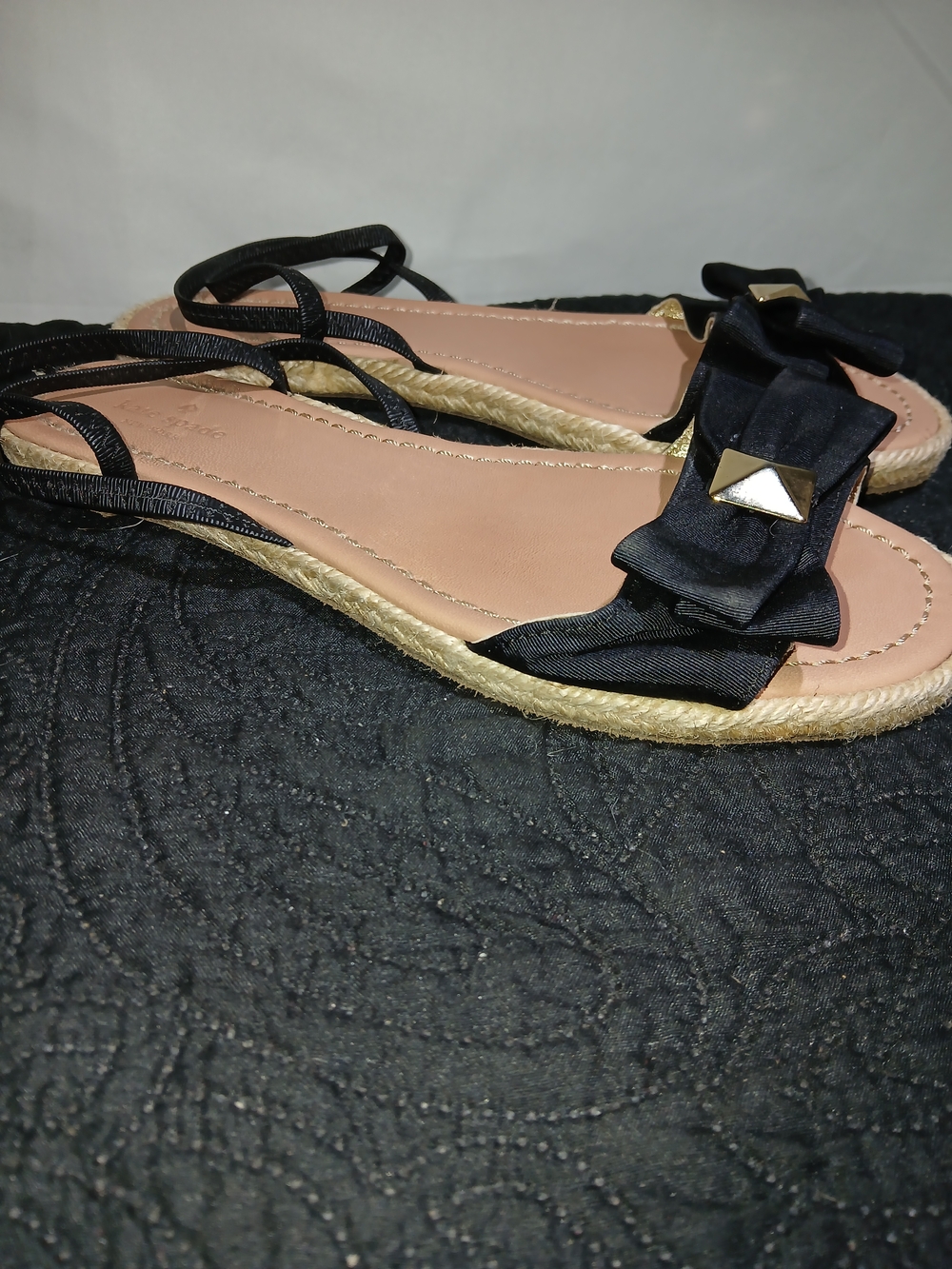 kate spade Black Bow Espadrille Sandals - Picture 3 of 4